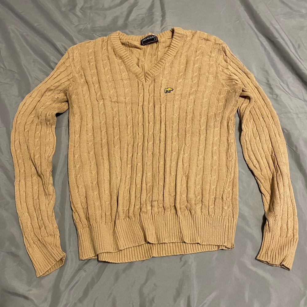 Women’s Tan Cable Knit Sweater